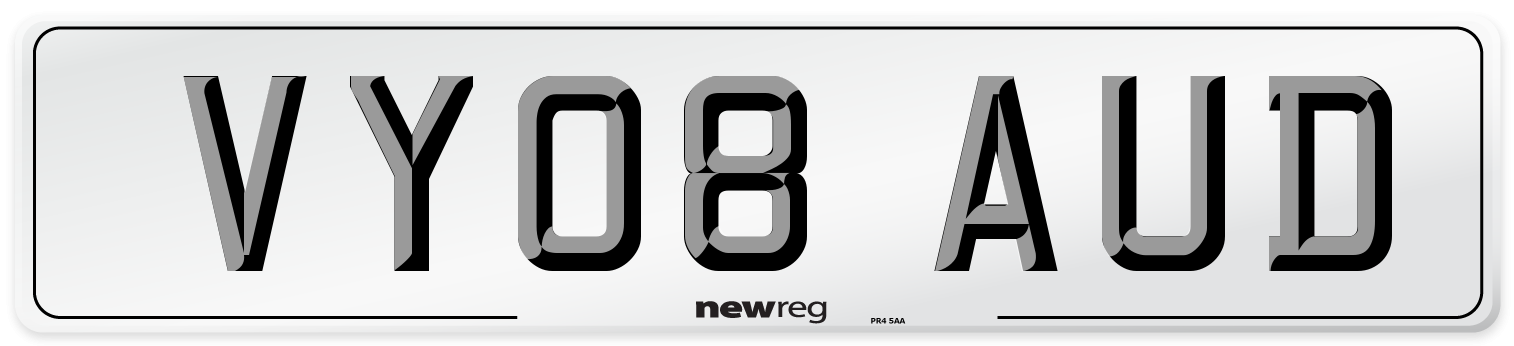 VY08 AUD Number Plate from New Reg